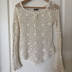 White Crochet Top
